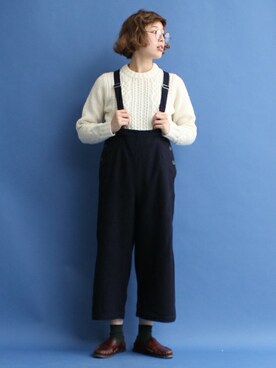 「PAR ICI」｜「アイテム（サロペット/オーバーオール）」を使った、Kさん（レディース・160cm）の秋コーディネート