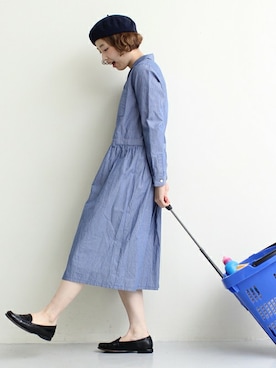 「PAR ICI」｜「アイテム（シャツワンピース）」を使った、Kさん（レディース・160cm）の冬コーディネート