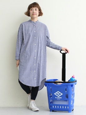 「PAR ICI」｜「アイテム（シャツワンピース）」を使った、Kさん（レディース・160cm）の冬コーディネート
