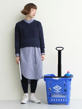 「PAR ICI」｜「アイテム（シャツワンピース）」を使った、Kさん（レディース・160cm）の冬コーディネート