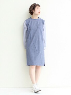 「カットソーワンピース」｜Kさん（レディース・160cm）の春コーディネート