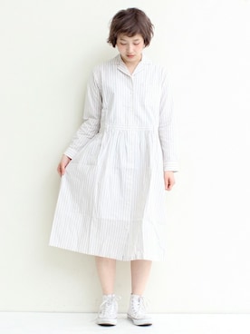 「PAR ICI」｜「アイテム（シャツワンピース）」を使った、Kさん（レディース・160cm）の春コーディネート