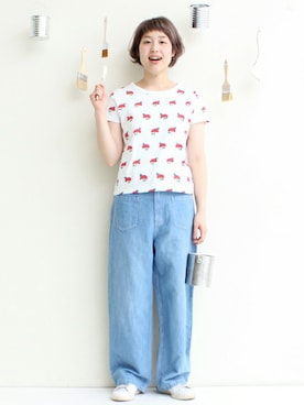 「PAR ICI（パーリッシィ）のアイテム（Tシャツ/カットソー）」を使った、Kさん（レディース・160cm）の春コーディネート