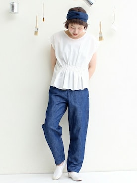 「ギャザー」｜Kさん（レディース・160cm）の春コーディネート
