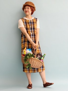 「PAR ICI（パーリッシィ）のアイテム」を使った、Kさん（レディース・160cm）の夏コーディネート