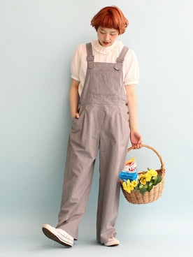 「PAR ICI」｜「アイテム（オールインワン・サロペット）」を使った、Kさん（レディース・160cm）の夏コーディネート