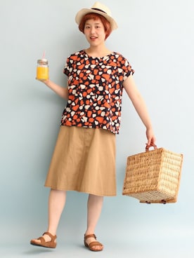 「PAR ICI（パーリッシィ）のアイテム」を使った、Kさん（レディース・160cm）の夏コーディネート