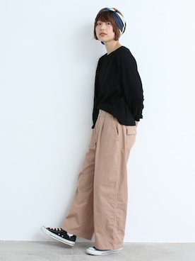 「PAR ICI（パーリッシィ）のアイテム（Tシャツ/カットソー）」を使った、Kさん（レディース・160cm）の冬コーディネート
