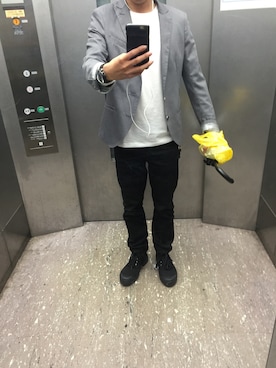 「MICHEL KLEIN（ミッシェル・クラン）のアイテム（ジャケット/アウター）」を使った、Nさん（メンズ・166cm）の夏コーディネート