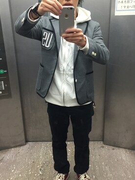 「TOMMY（トミー）のアイテム（テーラードジャケット）」を使った、Nさん（メンズ・166cm）の秋コーディネート