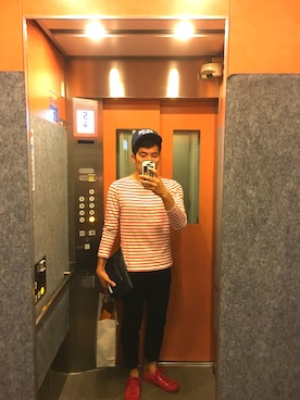 「COOPERS TOWN（クーパーズタウン）のアイテム（帽子）」を使った、うべたろうさん（メンズ・172cm）の夏コーディネート