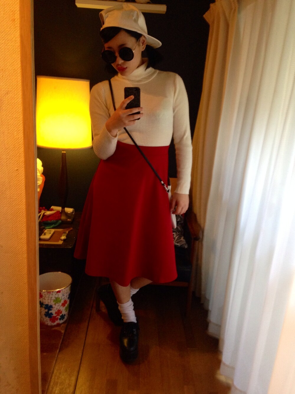 「MONKIのアイテム（トートバッグ、ホワイト系）」を使った、.MaO さん（レディース・156cm）の冬コーディネートの1枚目の写真