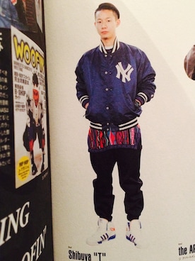 「アイテム（ナイロンジャケット）」を使った、TSUGUさん（メンズ・174cm）の冬コーディネート