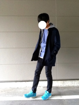 「niko and...（ニコアンド）のアイテム（ステンカラーコート）」を使った、たさん（メンズ・180cm）の秋コーディネート