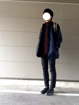 「niko and...（ニコアンド）のアイテム（ステンカラーコート）」を使った、たさん（メンズ・180cm）の秋コーディネート