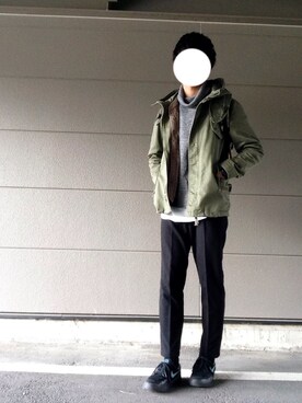 「UNITED ARROWS（ユナイテッドアローズ）のアイテム（モッズコート）」を使った、たさん（メンズ・180cm）の秋コーディネート