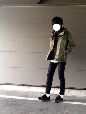 「JUNRED（ジュンレッド）のアイテム（モッズコート）」を使った、たさん（メンズ・180cm）の冬コーディネート