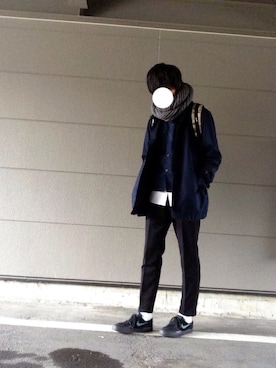 「niko and...（ニコアンド）のアイテム（ステンカラーコート）」を使った、たさん（メンズ・180cm）の冬コーディネート