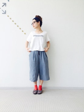 「Minnetonka（ミネトンカ）のアイテム」を使った、inabaさん（レディース・157cm）の春コーディネート