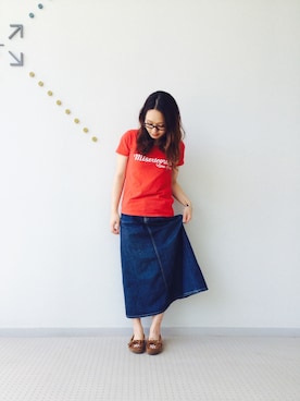 「Minnetonka（ミネトンカ）のアイテム」を使った、inabaさん（レディース・157cm）の春コーディネート