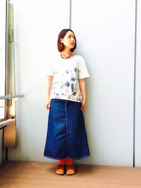 「Minnetonka（ミネトンカ）のアイテム」を使った、inabaさん（レディース・157cm）の夏コーディネート