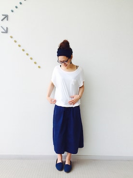 「Minnetonka（ミネトンカ）のアイテム」を使った、inabaさん（レディース・157cm）の夏コーディネート