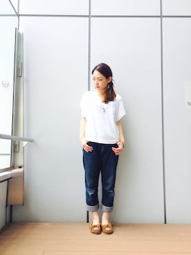 「Minnetonka（ミネトンカ）のアイテム」を使った、inabaさん（レディース・157cm）の夏コーディネート