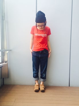 「Minnetonka（ミネトンカ）のアイテム」を使った、inabaさん（レディース・157cm）の夏コーディネート