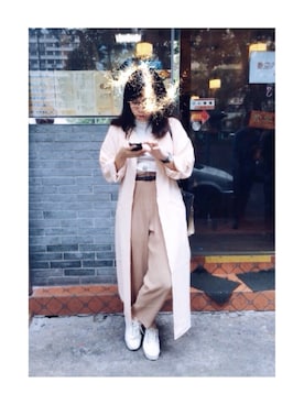 「MONKI（モンキ）のアイテム（ダウンジャケット/コート）」を使った、Yvonnetsangさん（レディース・163cm）の秋コーディネート