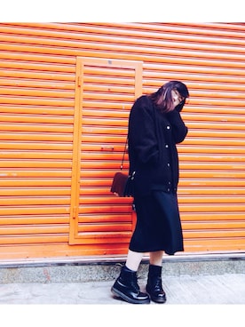 「MONKI（モンキ）のアイテム（ダウンジャケット/コート）」を使った、Yvonnetsangさん（レディース・163cm）の冬コーディネート