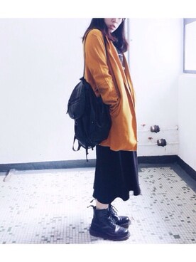 「yellow」｜Yvonnetsangさん（レディース・163cm）の冬コーディネート