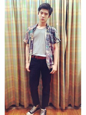 「アイテム（ブーティ）」を使った、SUPER_EAGLEさん（メンズ・175cm）の夏コーディネート