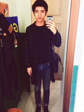 「H&M（エイチ・アンド・エム）のアイテム（ショルダーバッグ）」を使った、SUPER_EAGLEさん（メンズ・175cm）の秋コーディネート