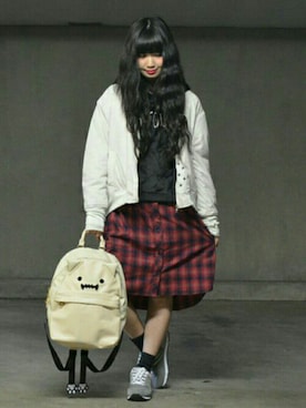 「Rydia（リディア）のコビニャーチェックシャツワンピ（シャツワンピース）」を使った、WORLD WIDE LOVE!さん（レディース・157cm）の秋コーディネート