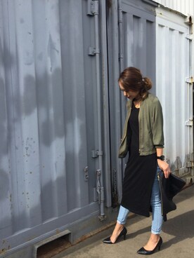 「RESEXXY」｜「アイテム（ブルゾン）」を使った、KAORIIIIIIIIさん（レディース・156cm）の秋コーディネート