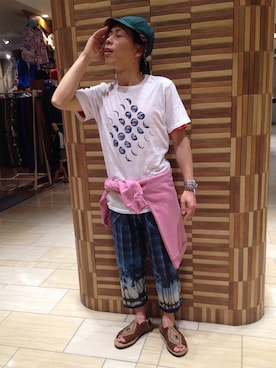 「ALDIES（アールディーズ）のアイテム（帽子）」を使った、funatoさん（メンズ・166cm）の春コーディネート