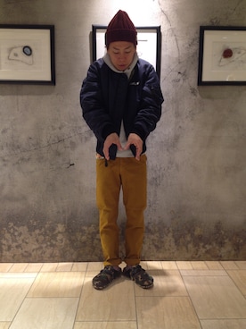 「WILD THINGS（ワイルドシングス）のアイテム（ミリタリージャケット）」を使った、funatoさん（メンズ・166cm）の秋コーディネート