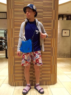「ALDIES（アールディーズ）のアイテム（帽子）」を使った、funatoさん（メンズ・166cm）の春コーディネート
