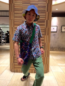 「ALDIES（アールディーズ）のアイテム（帽子）」を使った、funatoさん（メンズ・166cm）の春コーディネート