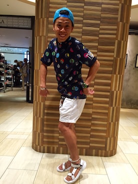 「Lightning Bolt（ライトニングボルト）のアイテム（帽子）」を使った、funatoさん（メンズ・166cm）の夏コーディネート