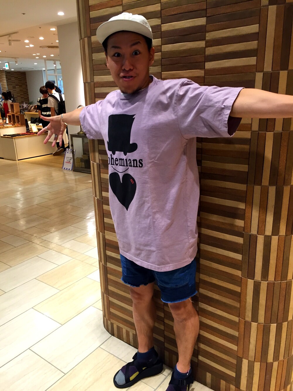 「BEAVER、BEAVER名古屋、bohemians、BigT、オーバーサイズ、norse projects、フェススタイル、LOVE、chaco、スポーツサンダル」｜「Norse ProjectsのNorse Projects (ノース・プロジェクツ)　SUMMER COTTON 6PANEL（キャップ、ベージュ系）」を使った、funatoさん（メンズ・166cm）の夏コーディネートの1枚目の写真