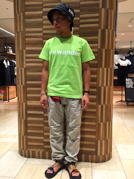 「and wander（アンドワンダー）のアイテム（パンツ）」を使った、funatoさん（メンズ・166cm）の夏コーディネート