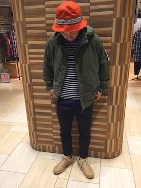 「BURLAP OUTFITTER」｜「アイテム（ミリタリージャケット）」を使った、funatoさん（メンズ・166cm）の秋コーディネート