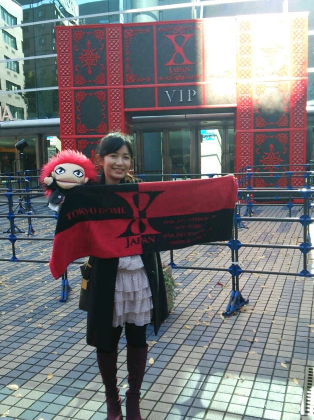 「横浜アリーナ、X JAPAN、PRASH NOTES、 L'EST ROSE」｜「 L'EST ROSEのアイテム（ワンピース/ドレス、ピンク系）」を使った、にじなな♡.*゜さん（レディース・148cm）の冬コーディネートの1枚目の写真
