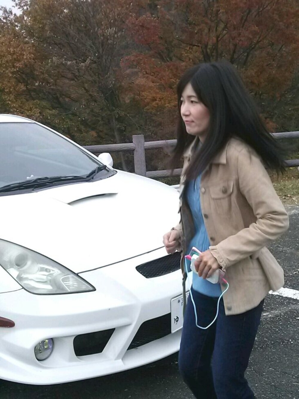 「妙義山、TOYOTA、トヨタ、セリカ、CELICA」｜「GUのアイテム（ニット/セーター、ブルー系）」を使った、にじなな♡.*゜さん（レディース・148cm）の冬コーディネートの1枚目の写真