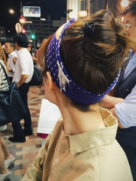 「KAPITAL（キャピタル）のアイテム（Hairband、パープル系）」を使った、lululovecocoさん（レディース・162cm）の夏コーディネート