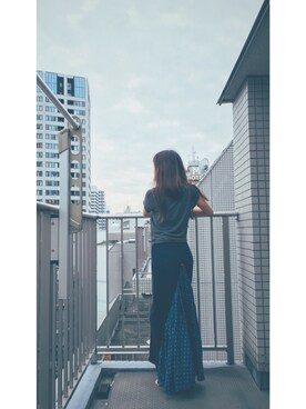 KAPITAL 　コーディロイスカート　ブルー KAPITALのスカート（ブルー系）を使った人気ファッション