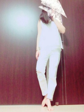 「アイテム（バングル/リストバンド）」を使った、YukAさん（レディース・156cm・10代）の夏コーディネート