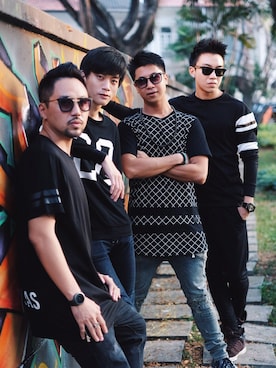 「アイテム（Tシャツ/カットソー）」を使った、Flesh Impさん（メンズ・194cm）の春コーディネート