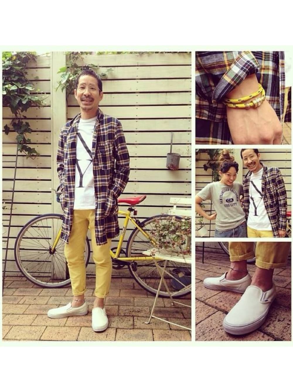 「Engineered Garmentsのアイテム（ステンカラーコート、グリーン系）」を使った、shinkai teruhikoさん（メンズ・168cm）の夏コーディネートの1枚目の写真